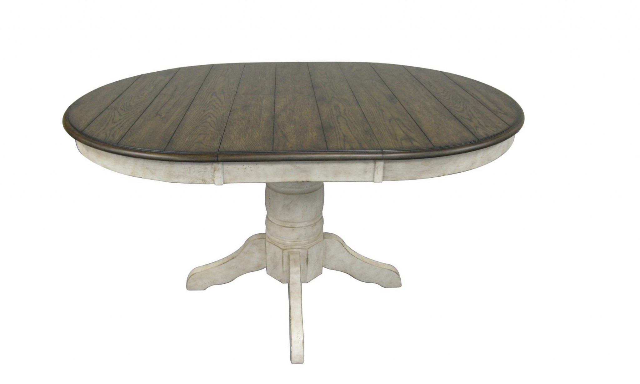 42" X 57" X 30" Vintage States Hardwood Pedestal Dining Table