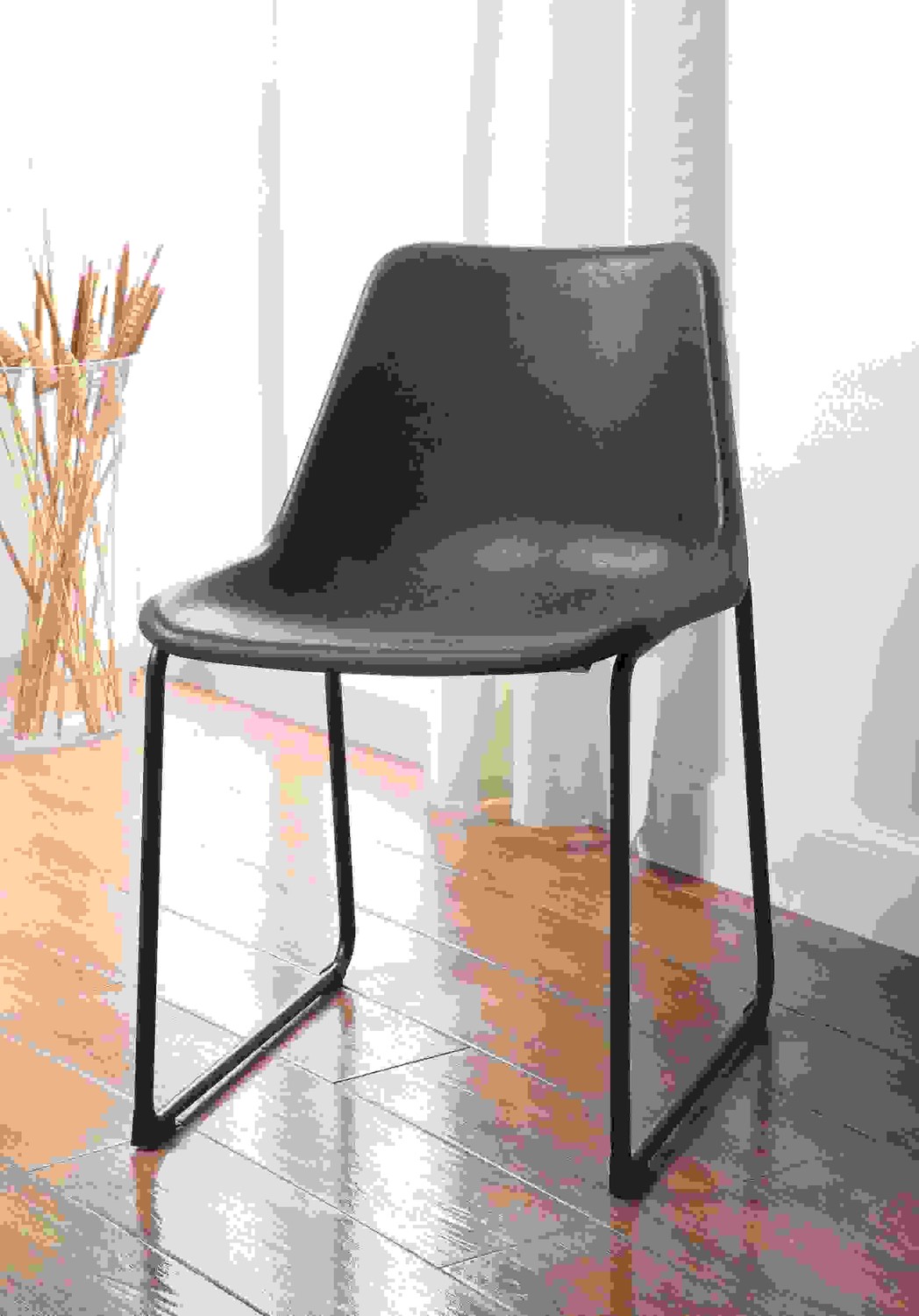 18" X 21" X 28" Vintage Black & Black Metal Side Chair (Set-2)