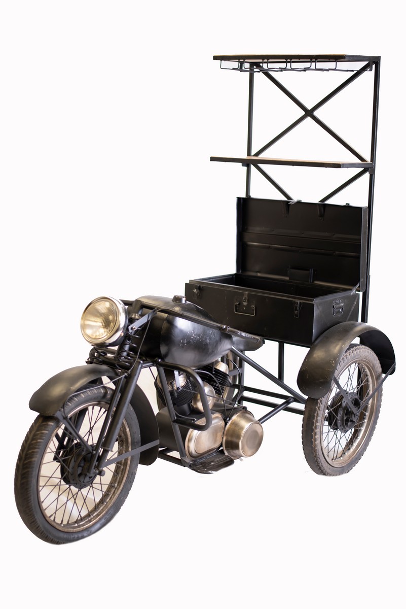 42" X 72" X 70" Black Tri-Motorcycle Bar
