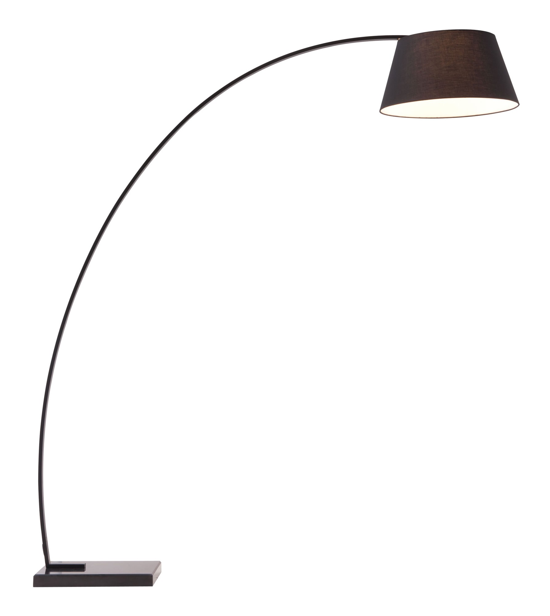 66.9" x 19.7" x 74.8" Black Fabric Metal and Marble Floor Lamp