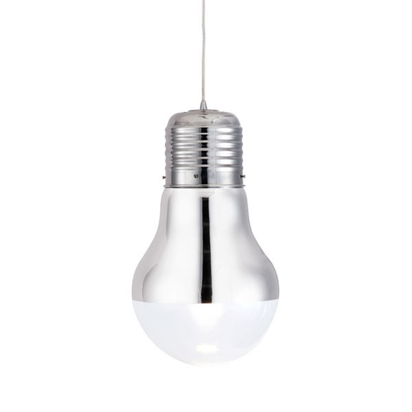11" X 11" X 19.3" Glass Chrome Ceiling Lamp