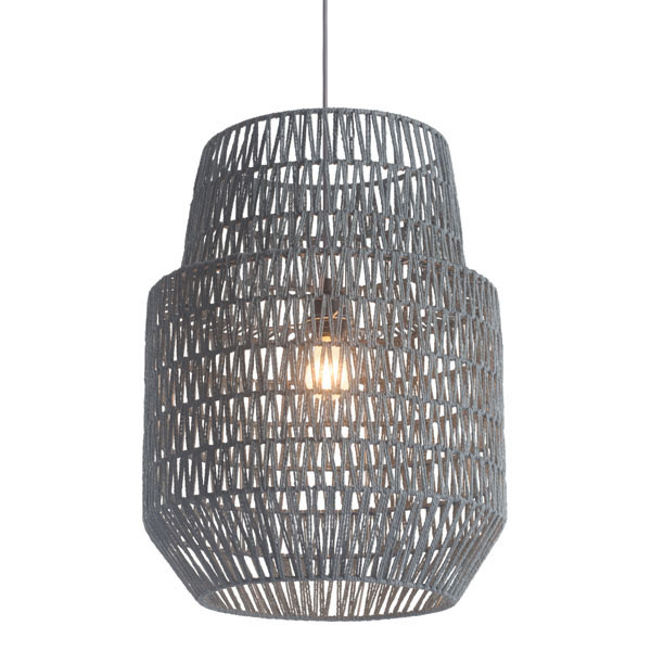 17.7" X 17.7" X 23.6" Synthetic Woven Metal Daydream Ceiling Lamp