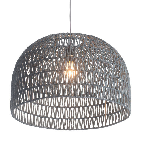 21" X 21" X 13.8" Synthetic Woven Metal Ceiling Lamp