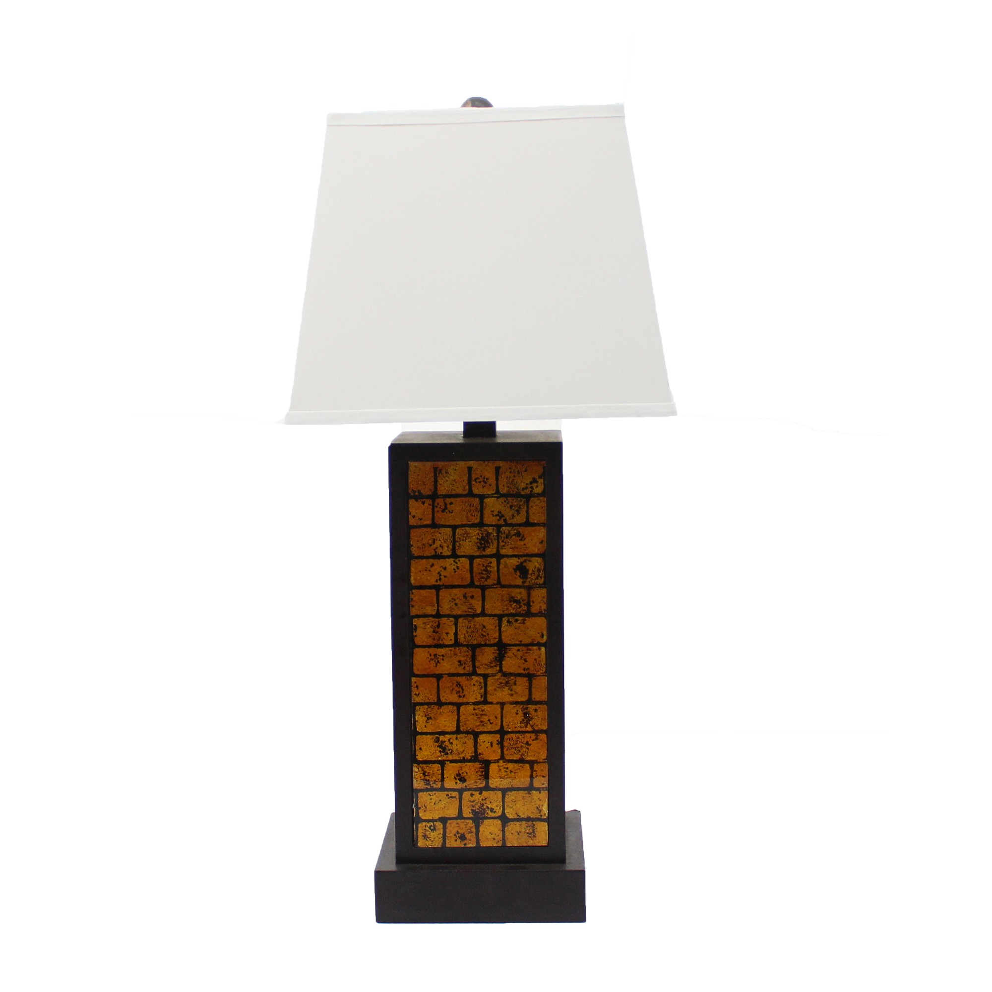 13" x 15" x 30.75" Black, Metal With Yellow Brick Pattern - Table Lamp
