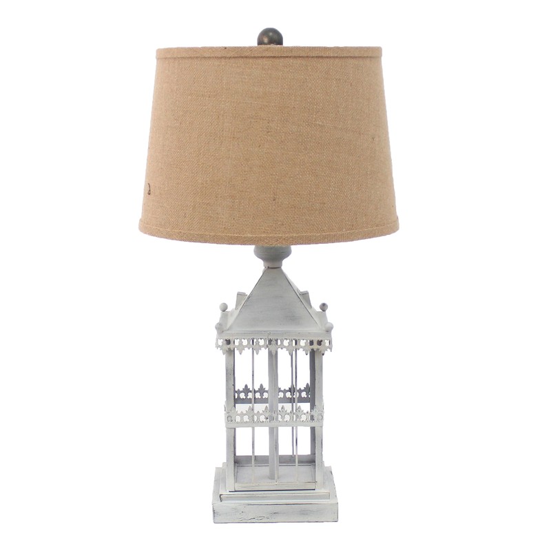 15" x 12" x 25.75" Gray, Country Cottage, Castle - Table Lamp