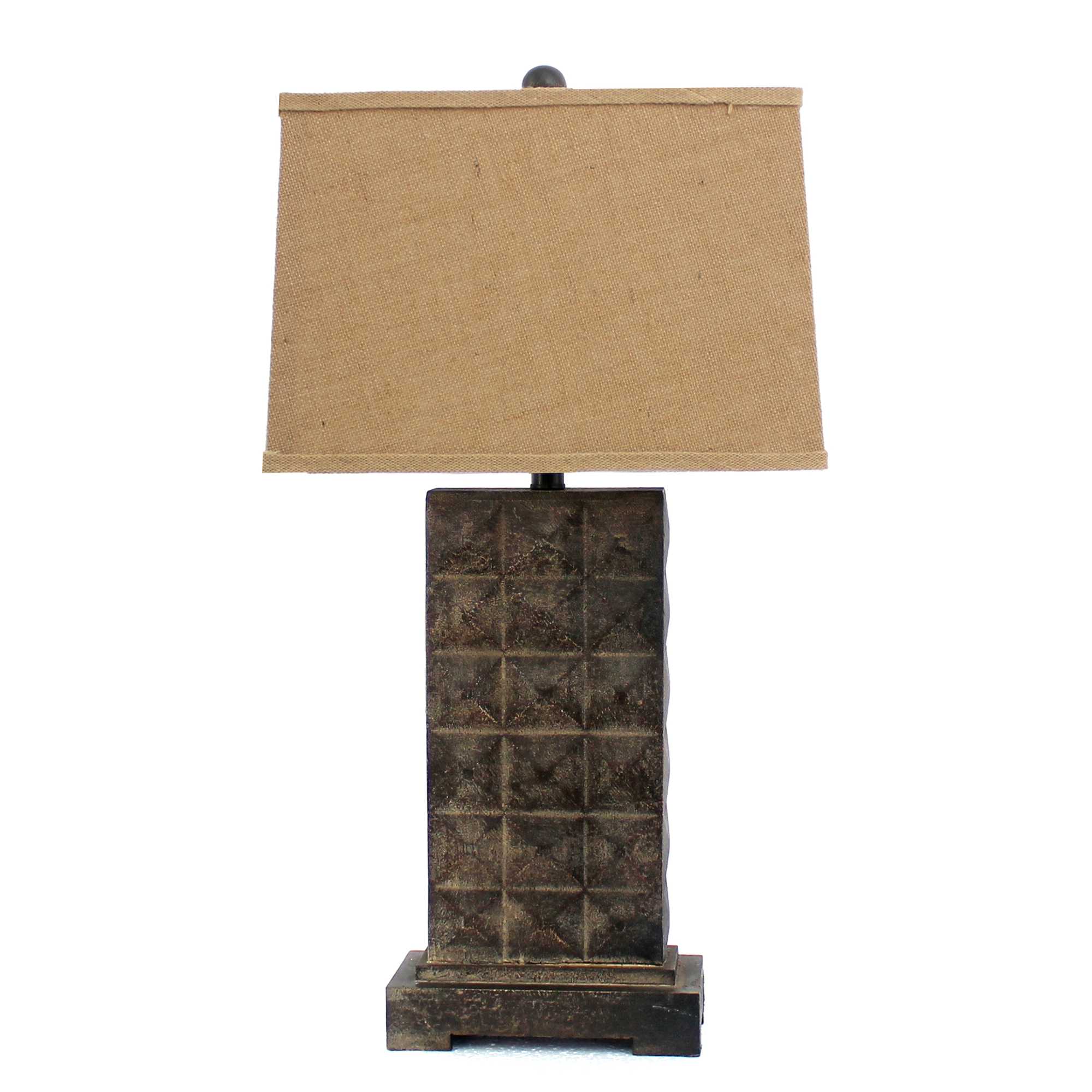 4.75" x 9.5" x 29.5" Brown, Vintage With Metal Pedestal - Table Lamp