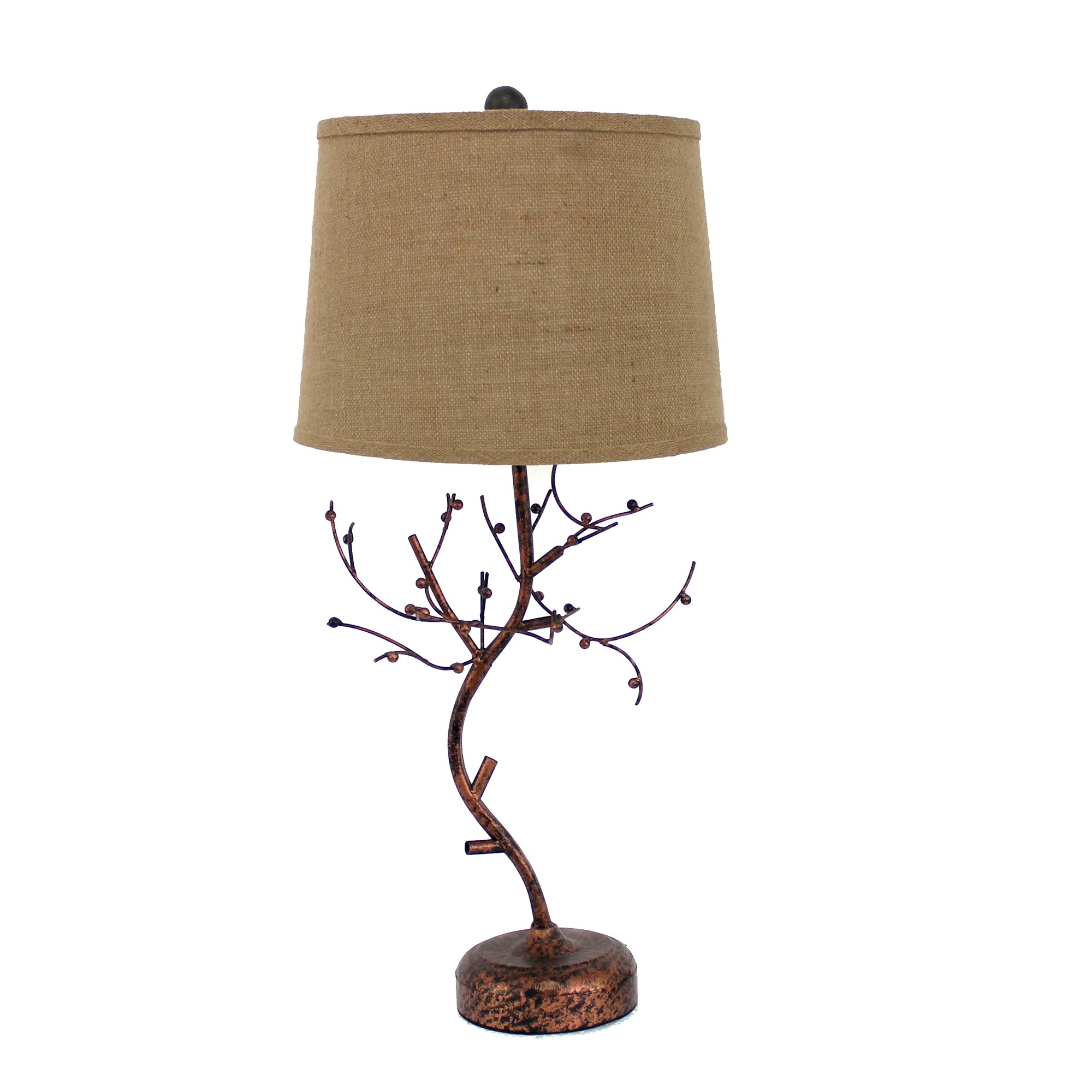 13" x 15" x 31" Bronze, Vintage, Metal With Elegant Tree Base - Table Lamp