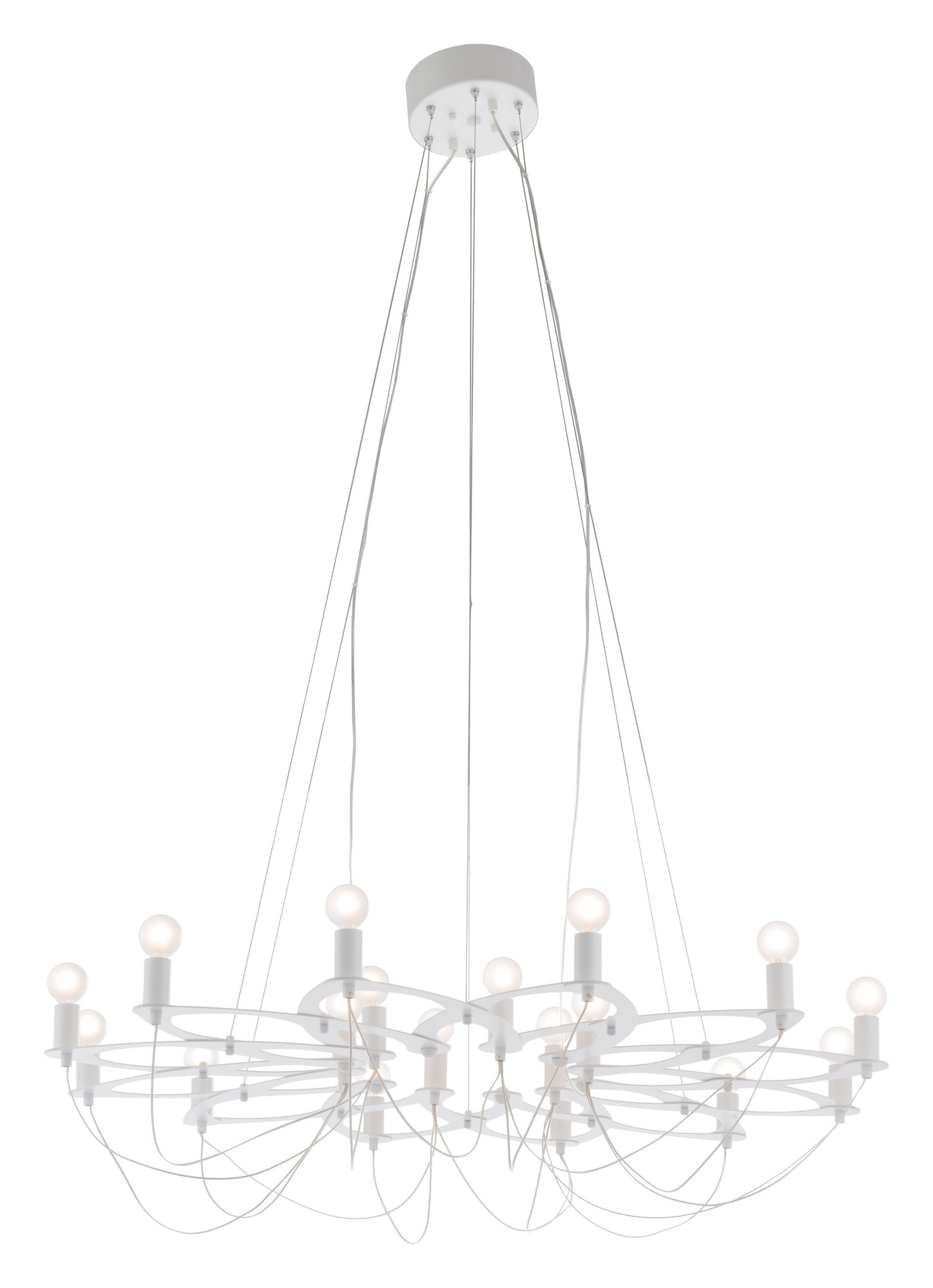 42.5" x 42.5" x 11" White, Metal, Ceiling Lamp