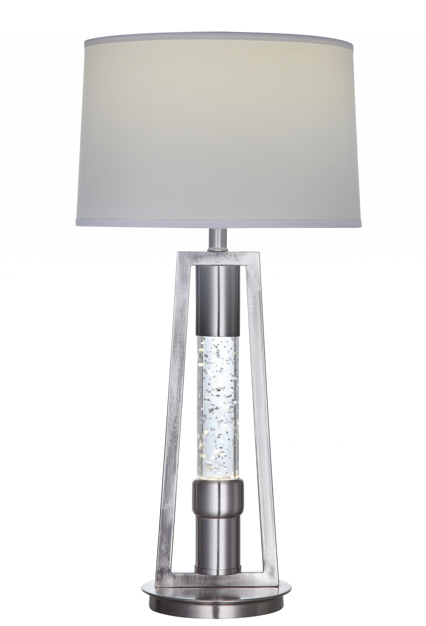 15" X 15" X 31" Brushed Nickel Metal Glass LED Shade Table Lamp