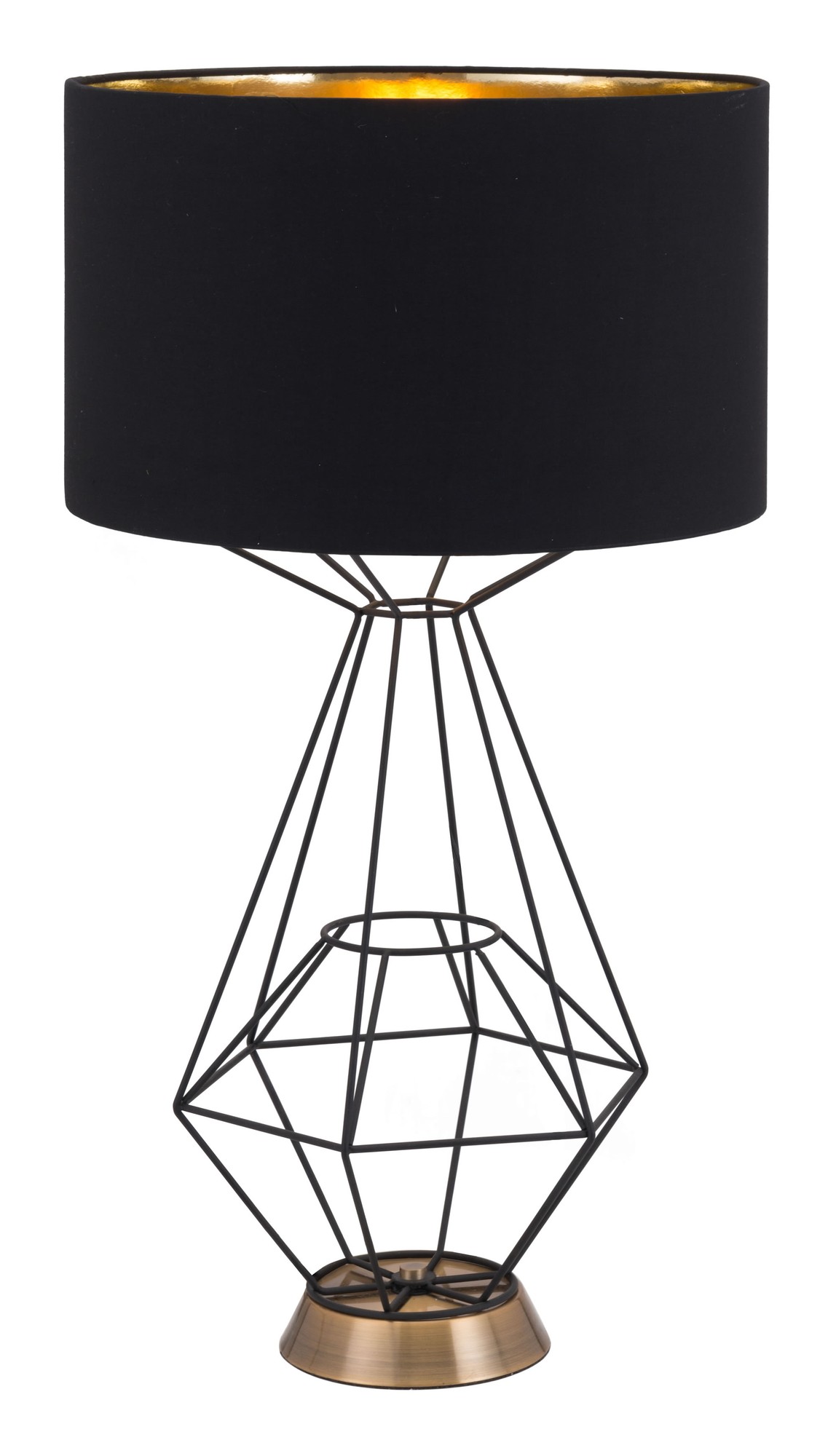 15" x 15" x 28" Black, Polyblend, Steel, Table Lamp