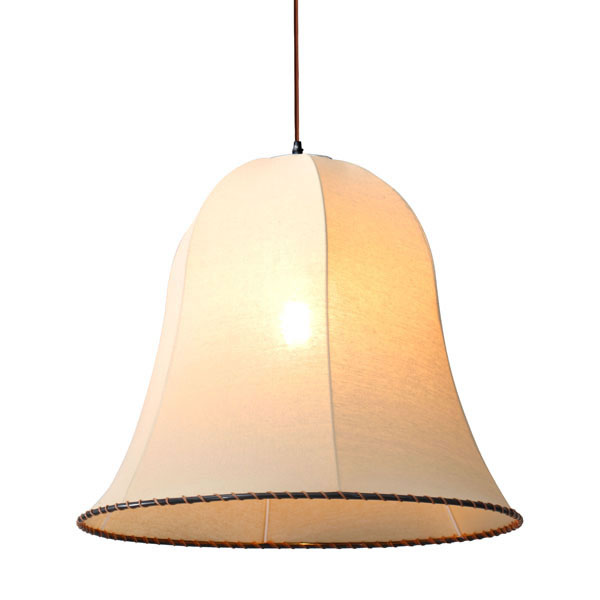 23.6" x 23.6" x 20.5" Beige Linen Metal Ceiling Lamp
