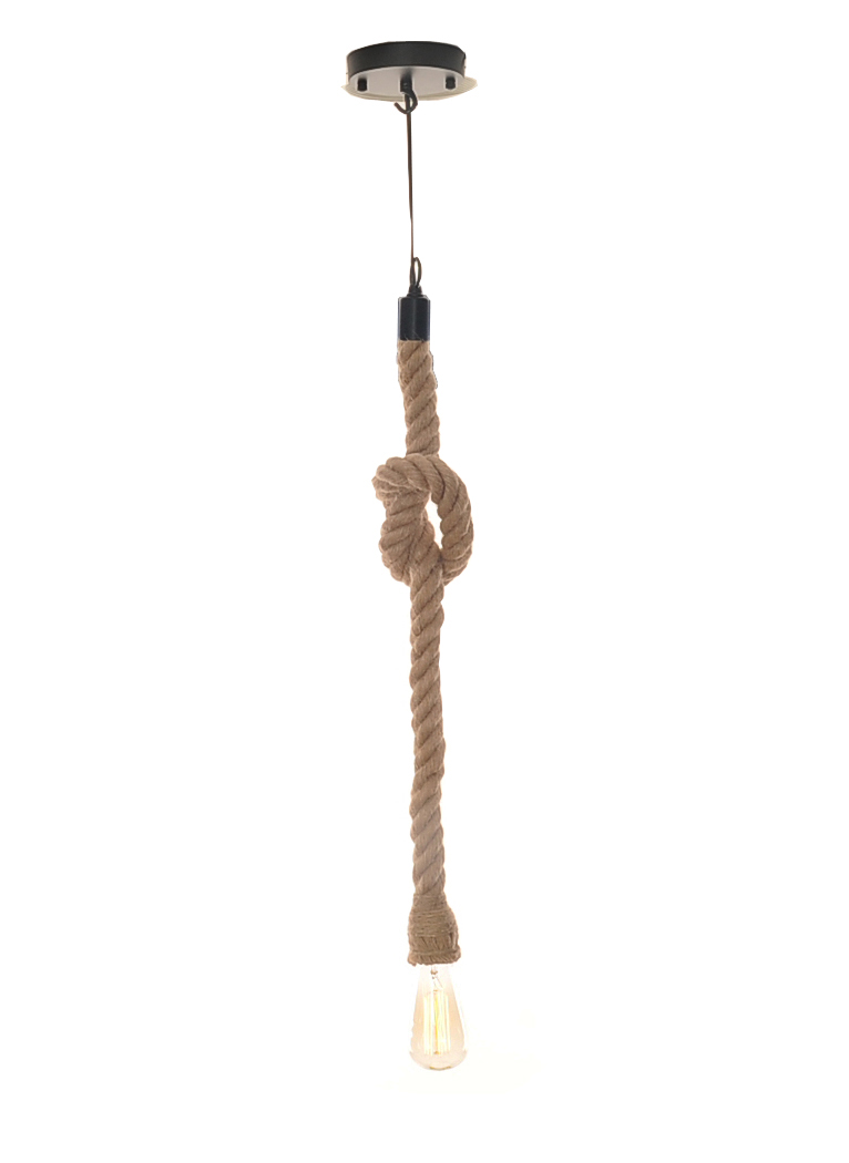 5.5" x 5.5" x 36" Rope Pendant Lamp - Single Bulb