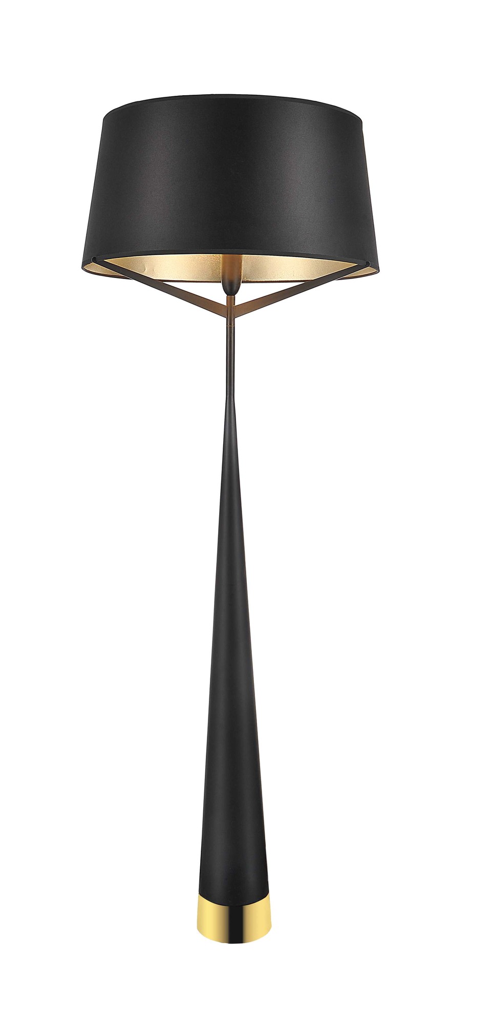24" X 24" X 67" Black Steel Floor Lamp