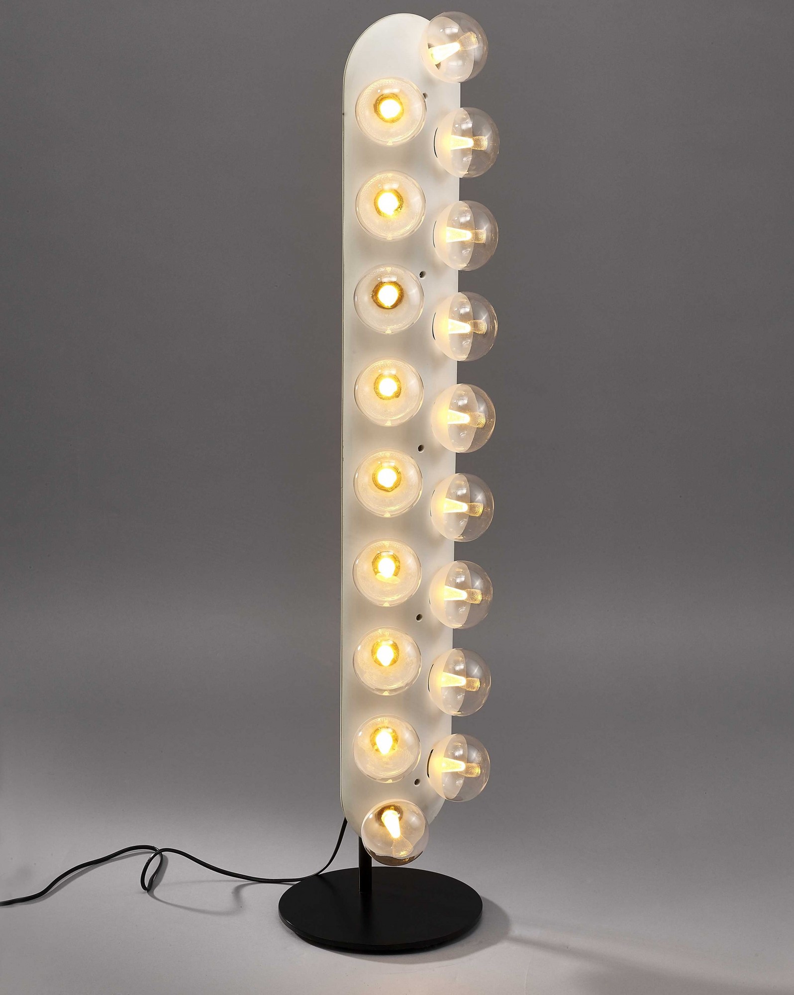 10" X 42.5" White Aluminum Floor Lamp