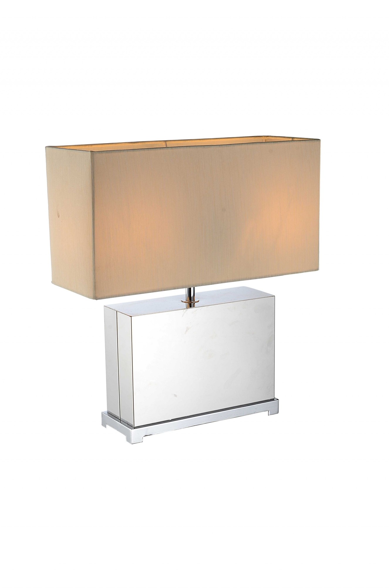 17" X 7" X 19" White Stainless Steel Table Lamp