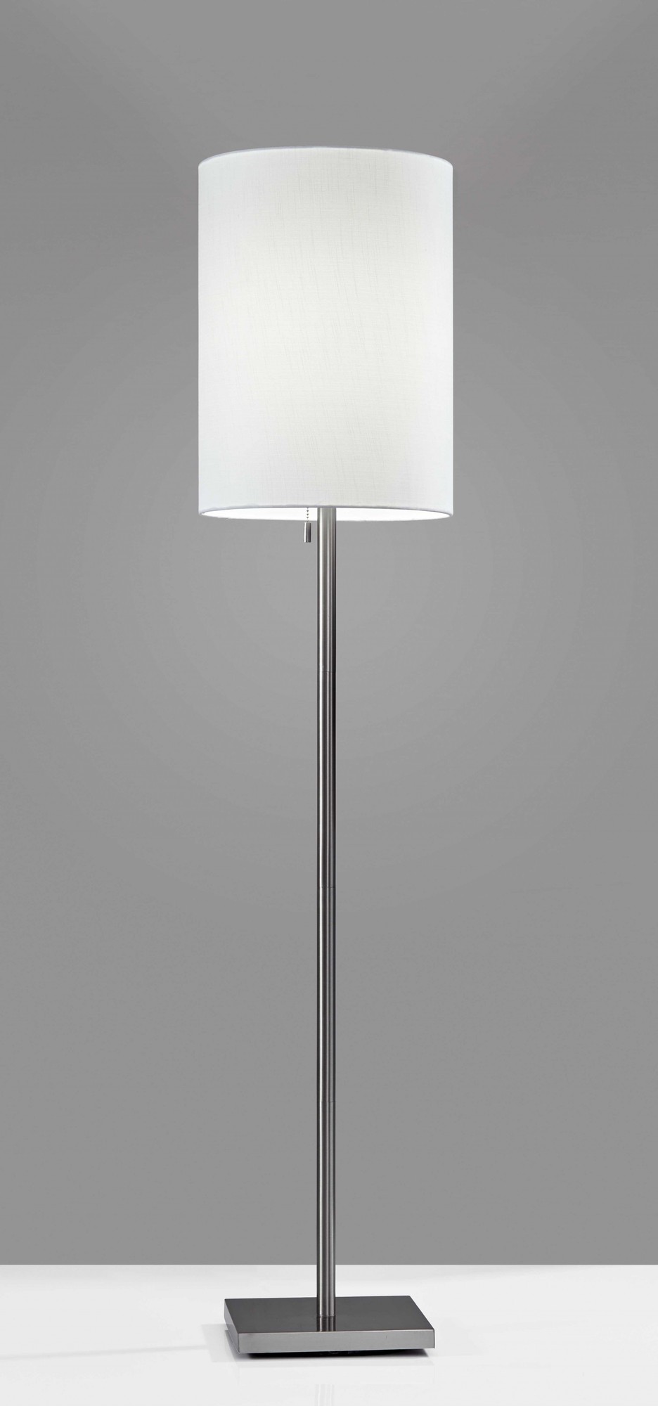 13" X 13" X 60.5" Brushed Steel Metal Floor Lamp