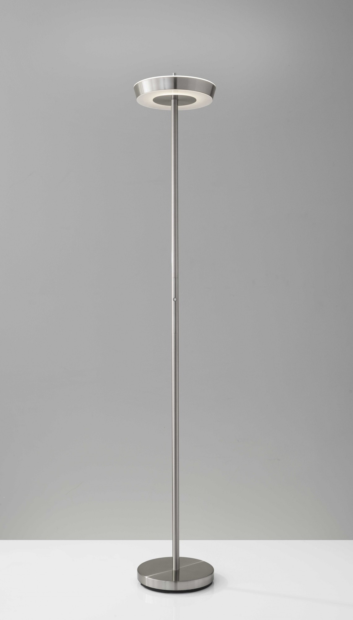 11.75" X 11" X 71" Brushed Steel Aluminum LED Torchiere