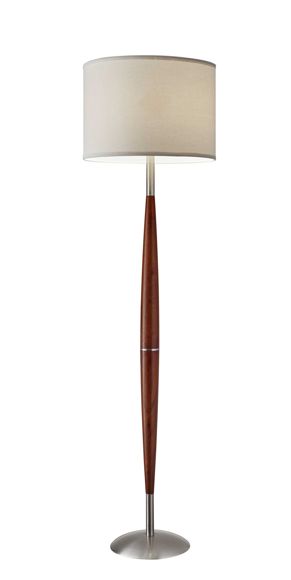 16" X 10" X 61" Walnut Wood Floor Lamp