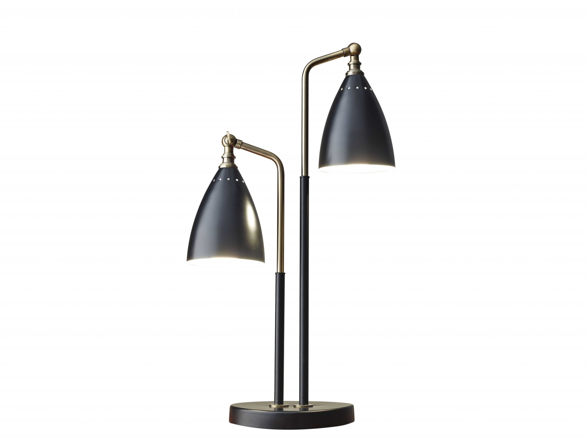 13-24" X 8" X 24.75-32.5" Black Metal Table Lamp