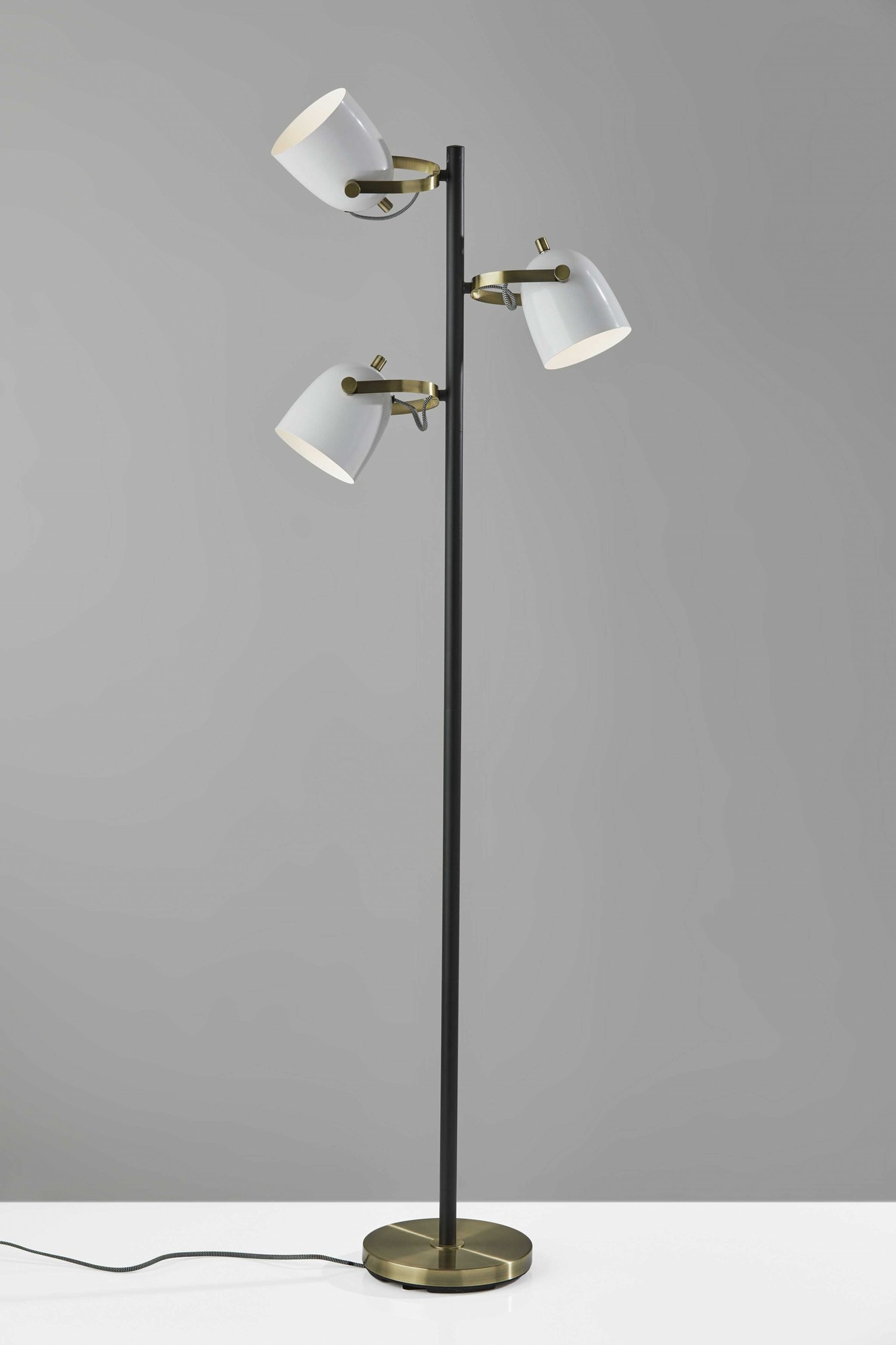 21" X 10" X 64.5" White Metal Tree Lamp