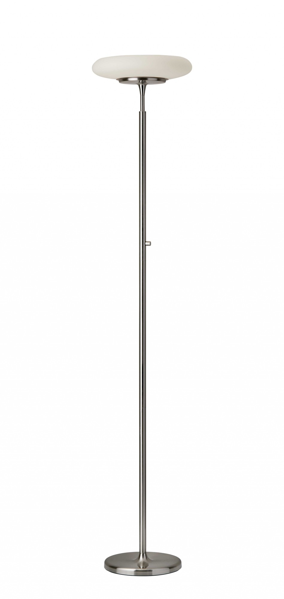 14" X 14" X 72" Brushed steel Metal LED Torchiere