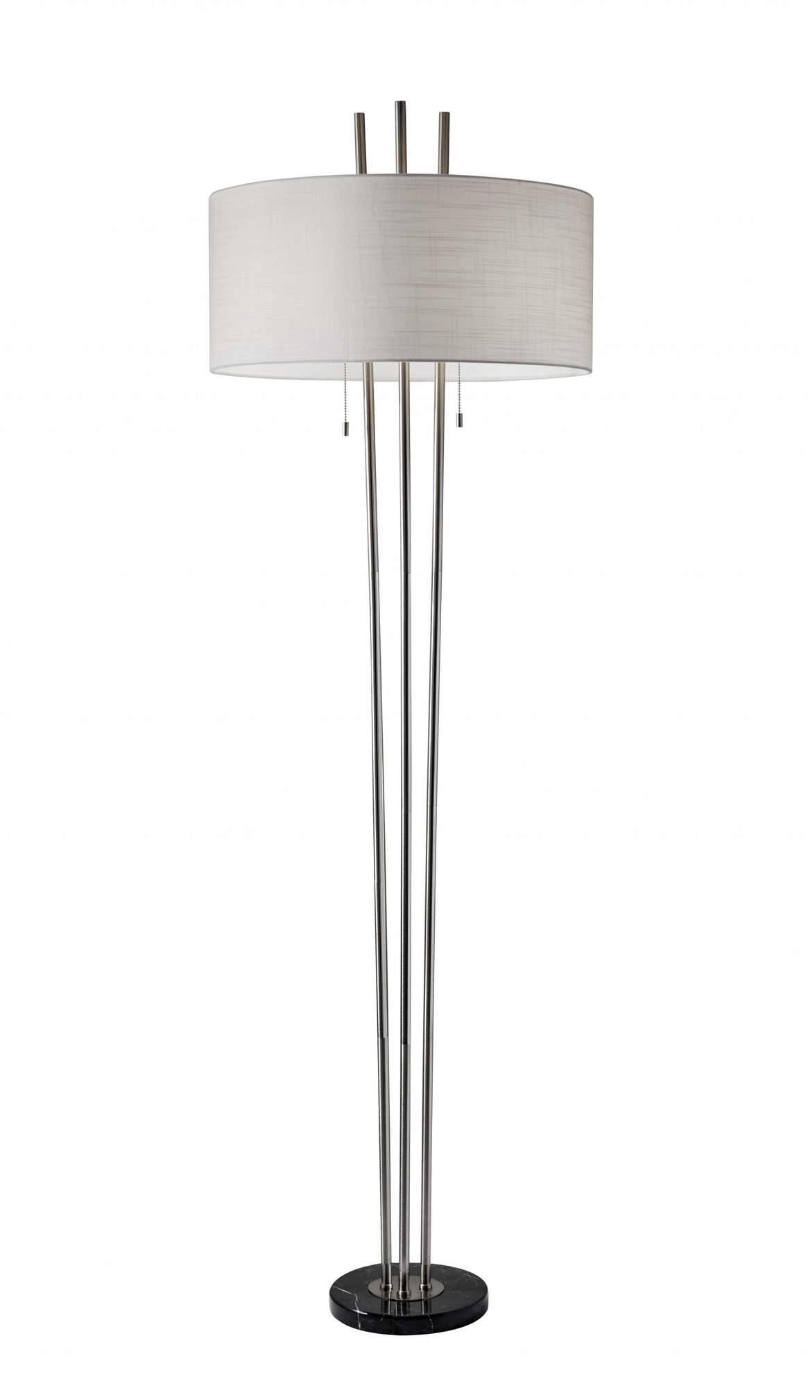 22" X 22" X 71" Brushed Steel Metal Floor Lamp