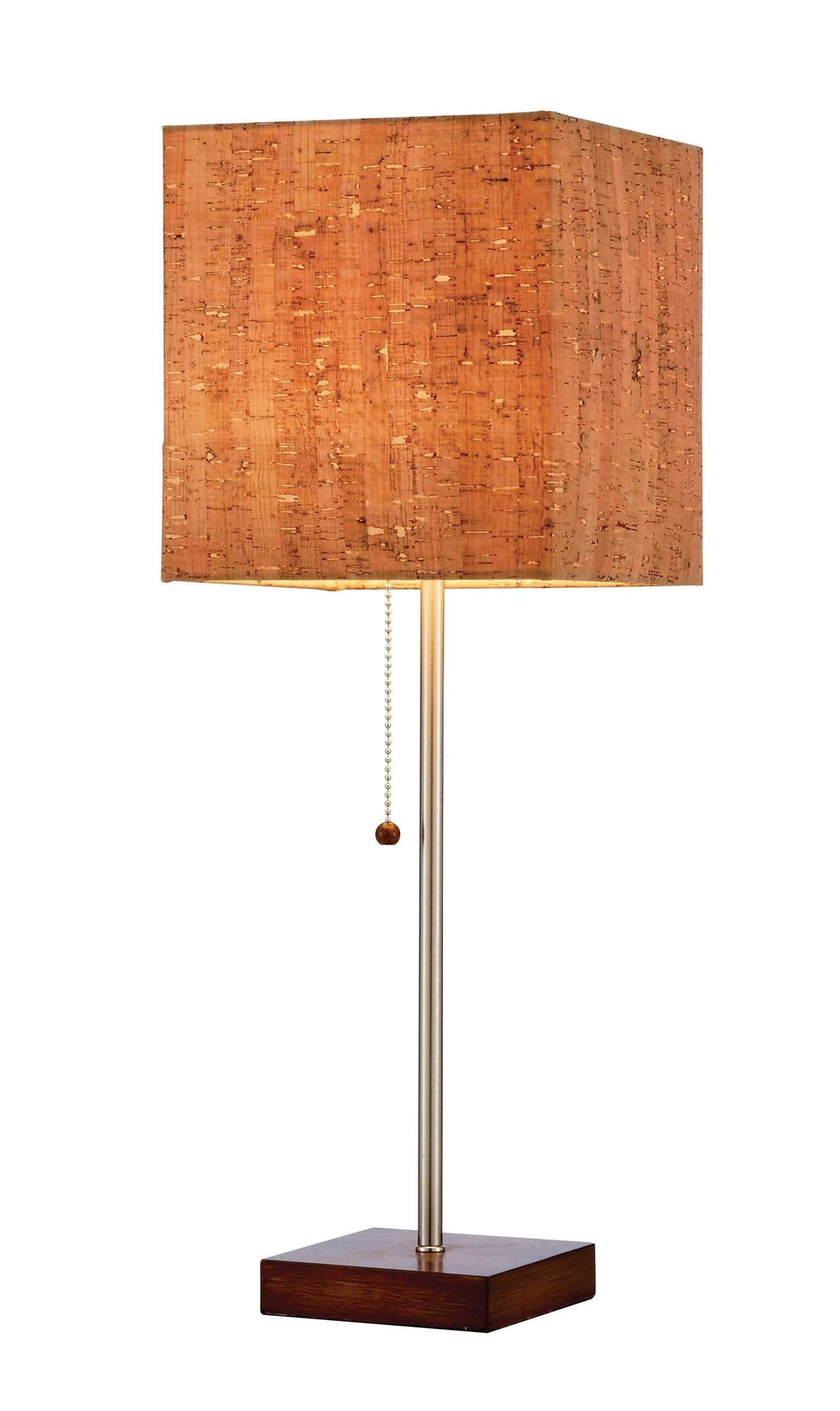 7.5" X 7.5" X 21.5" Walnut Shade Table Lamp