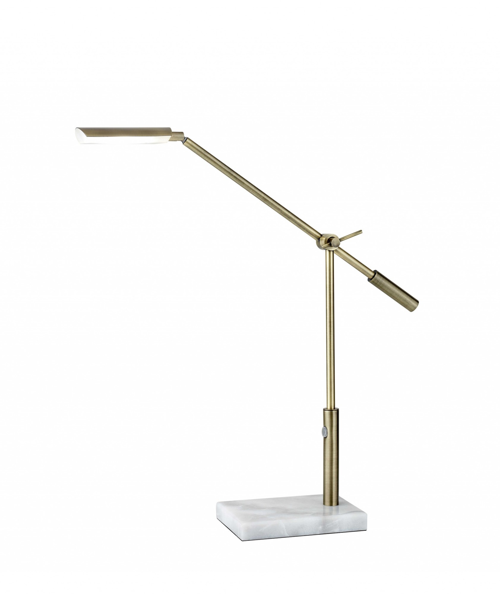 5" X 22" X 16" - 26" Brass Metal LED Desk Lamp