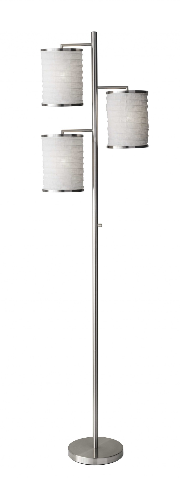 17.5" X 10" X 74" Brushed steel Metal Tree Lamp