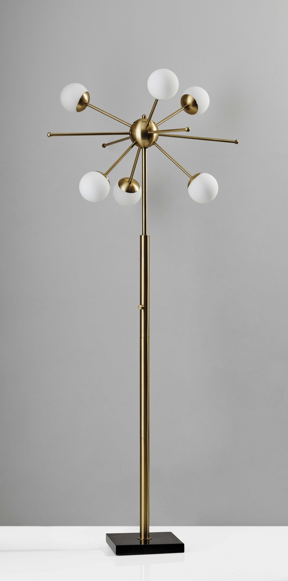 27" X 27" X 63.5" Brass Metal LED Floor Lamp