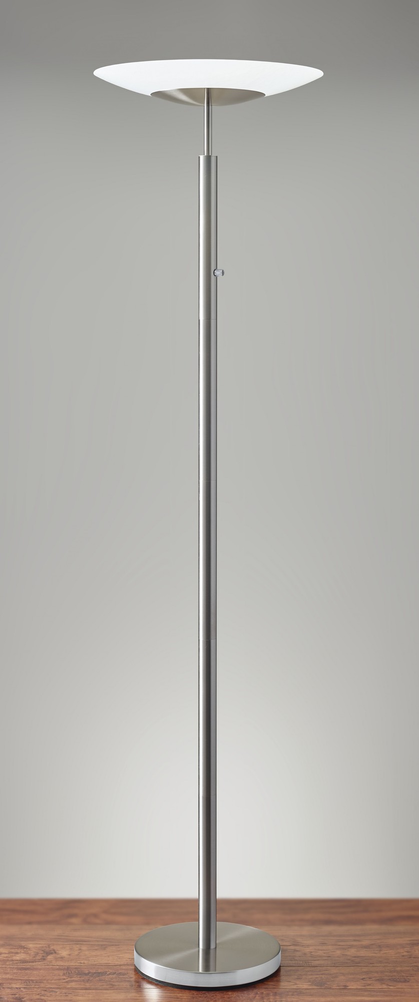 18" X 18" X 72" Brushed steel Metal LED Torchiere
