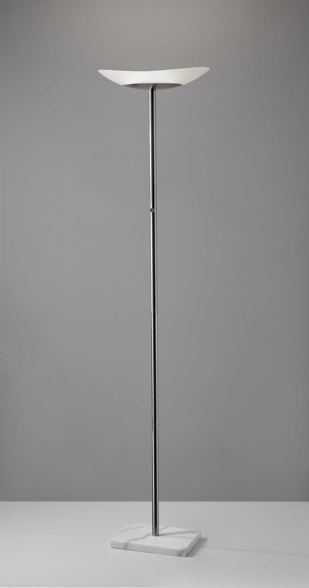 16" X 16" X 71" Brushed steel Metal LED Torchiere