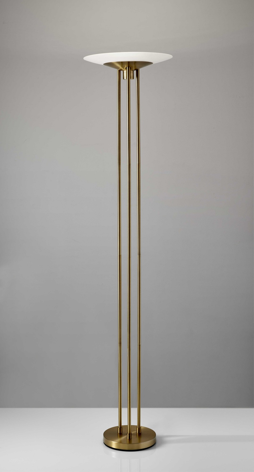 16" X 16" X 71" Brass Metal LED Torchiere