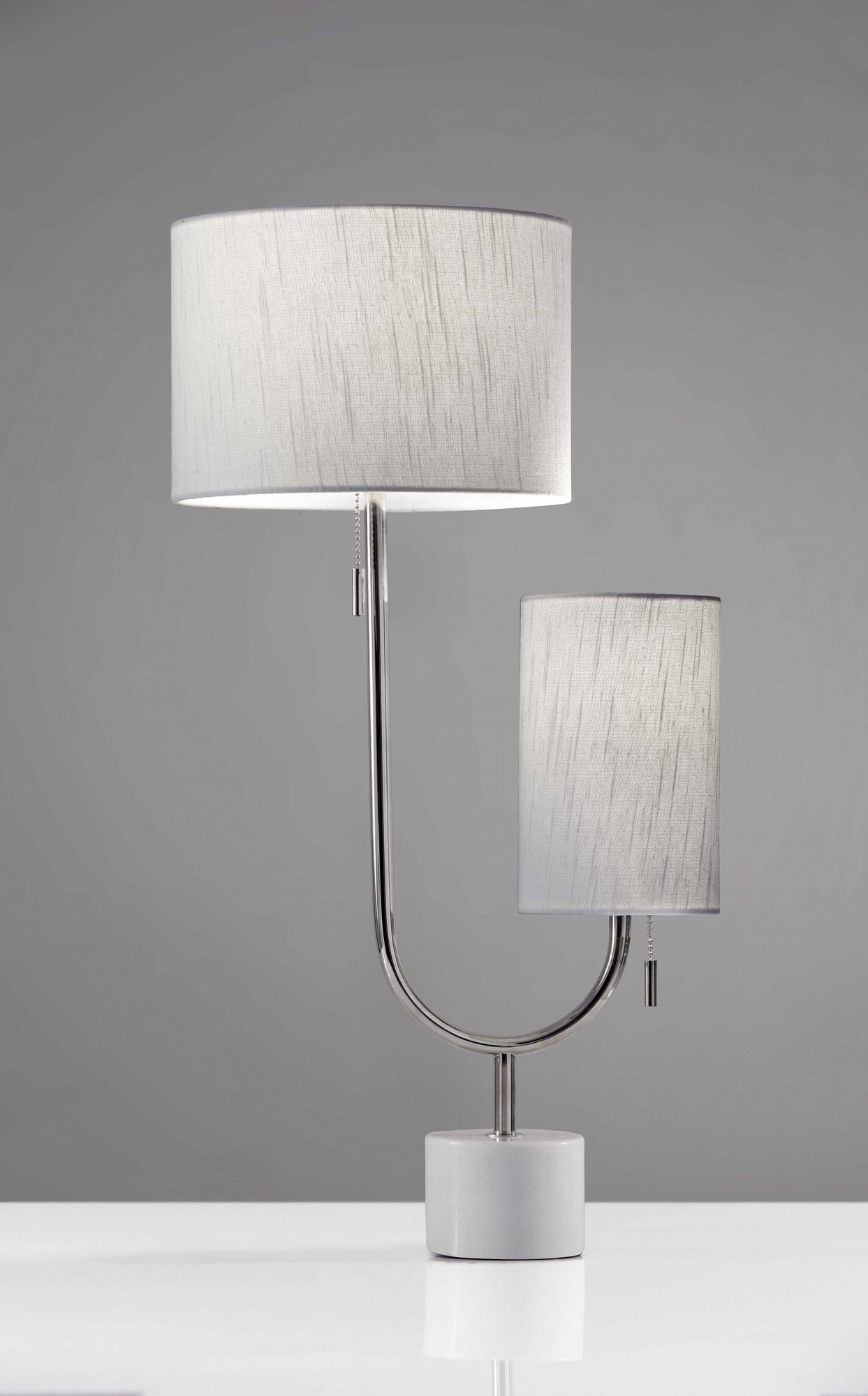 10" X 13.5" X 26" Chrome Metal Table Lamp