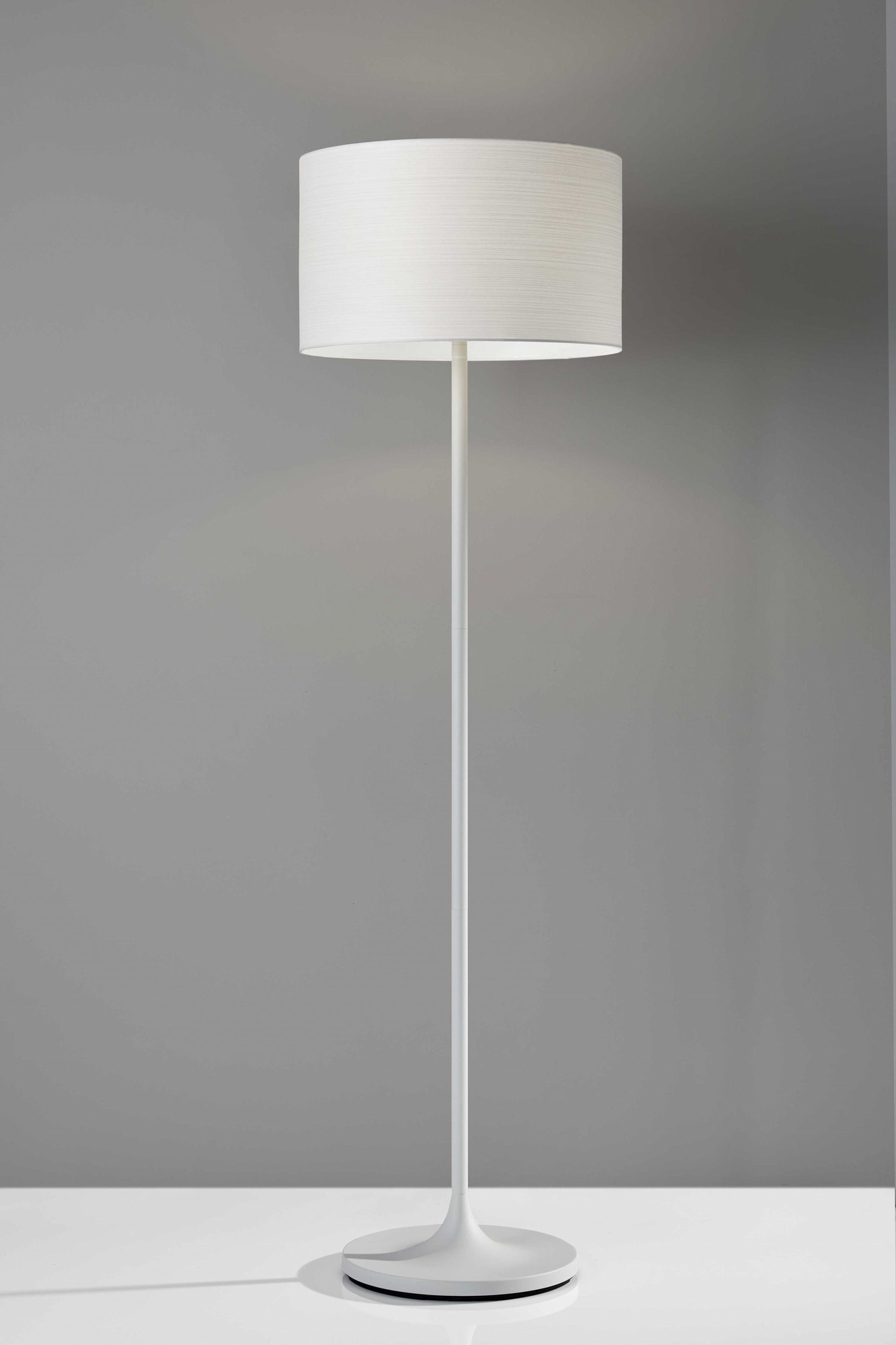 17.75" X 17.75" X 60" White Metal Floor Lamp