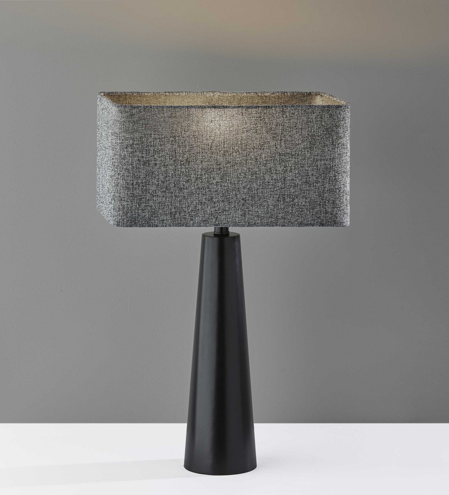 16" X 8" X 25.5" Black Metal Table Lamp