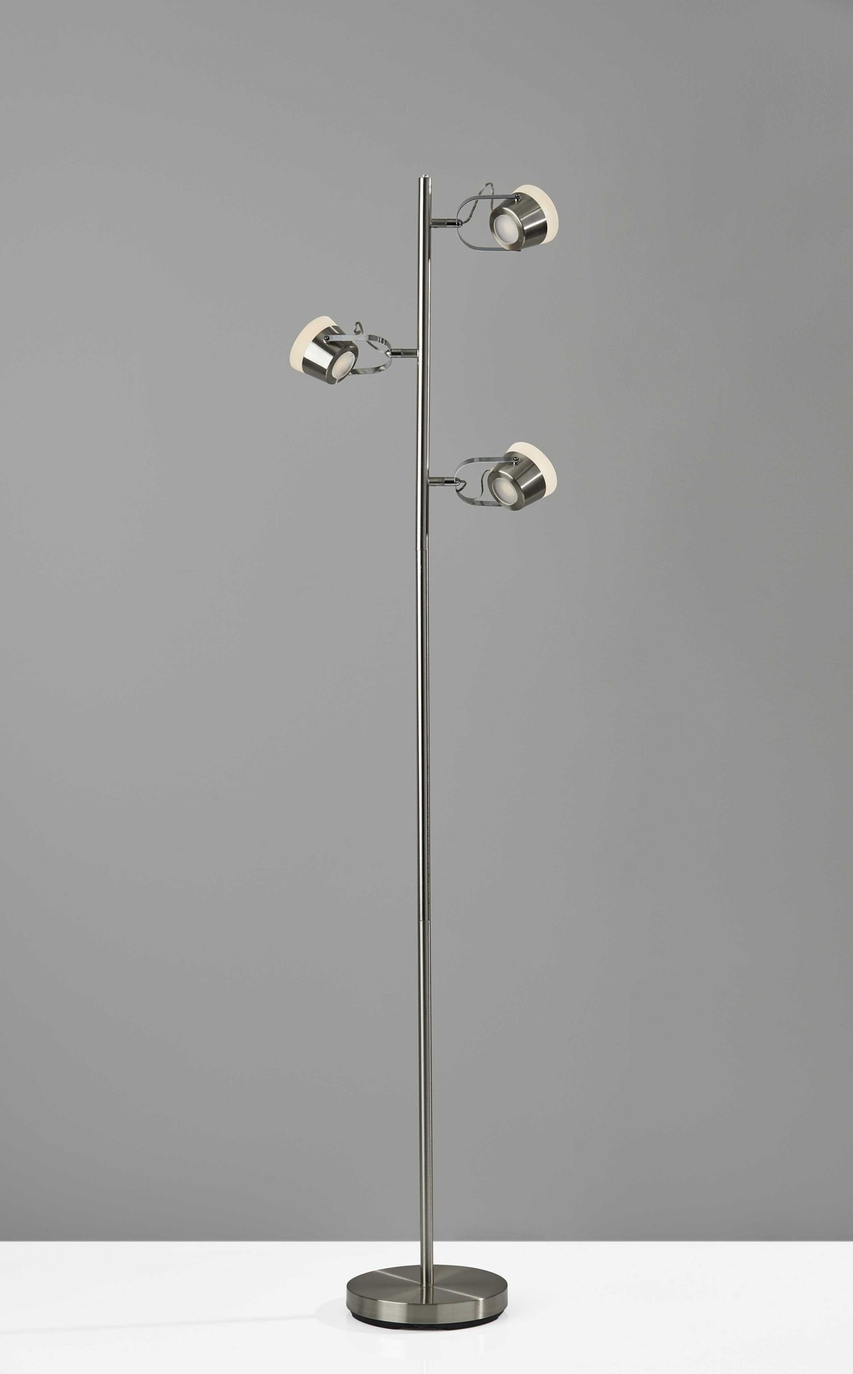 15" X 9" X 63.25" Brushed steel Metal LED Tree Lamp