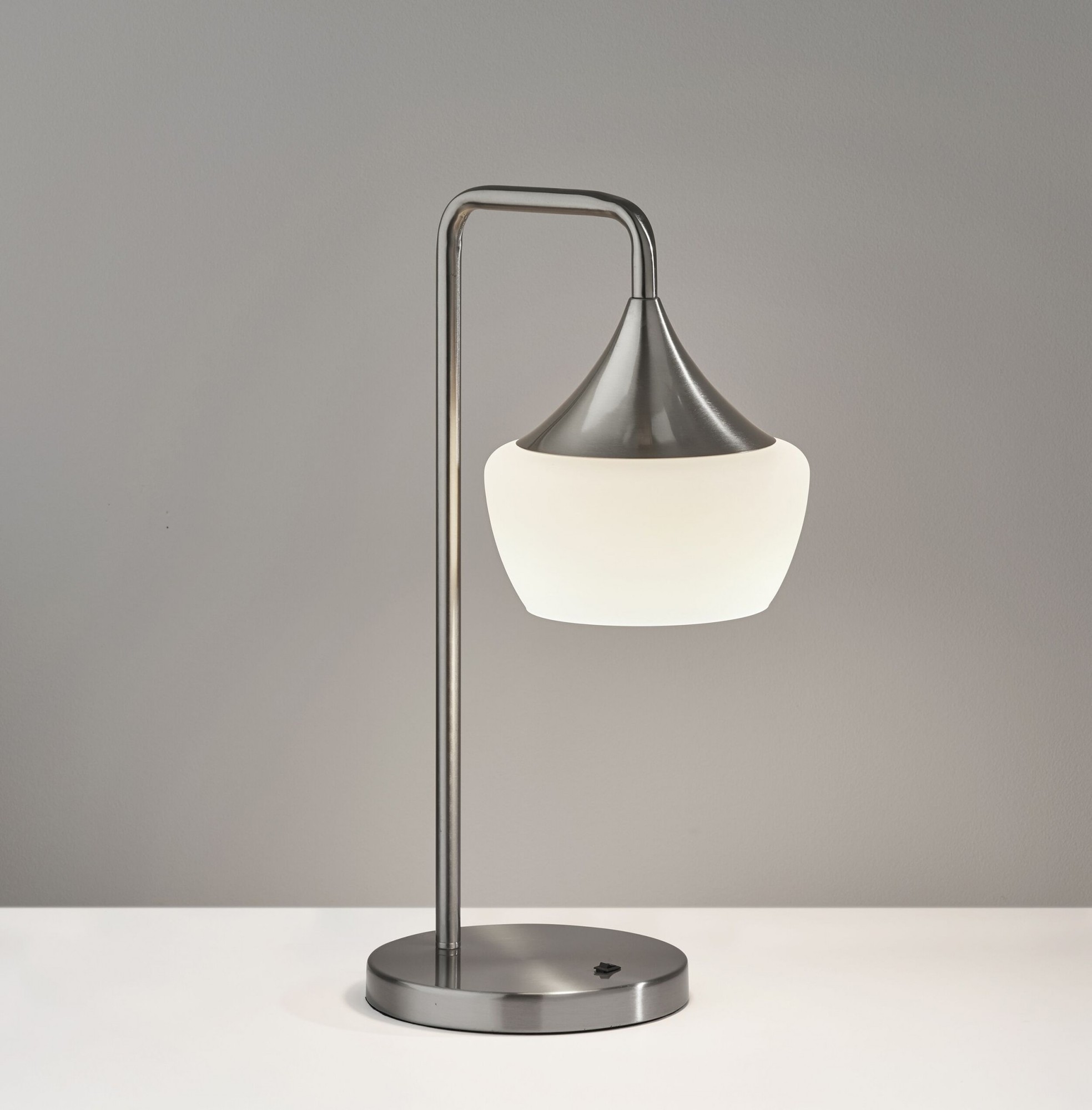 8" X 11.5" X 20.25" Brushed steel Metal Table Lamp