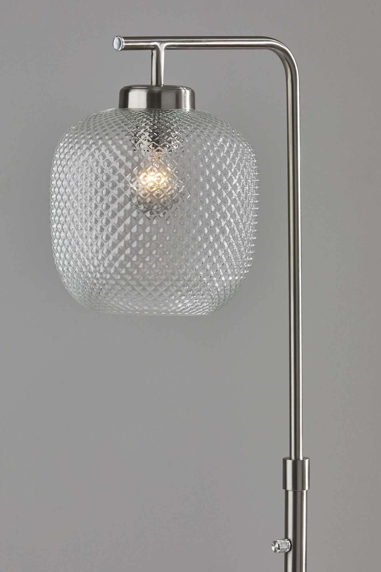 10" X 13.5" X 60.25" Brushed steel Metal Floor Lamp