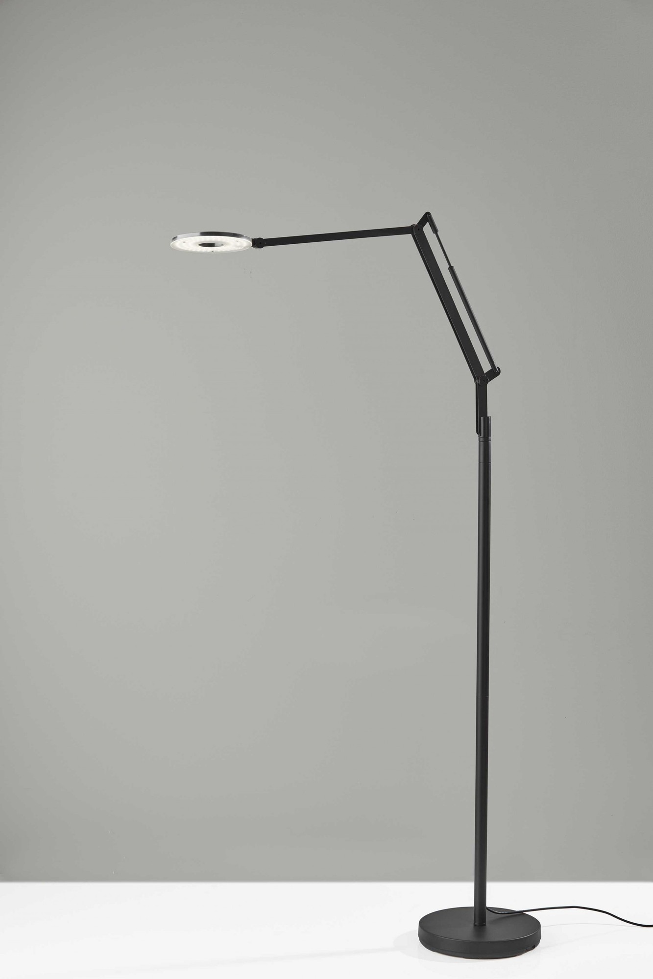 10" X 36.5" X 66.5" Black Metal LED Floor Lamp