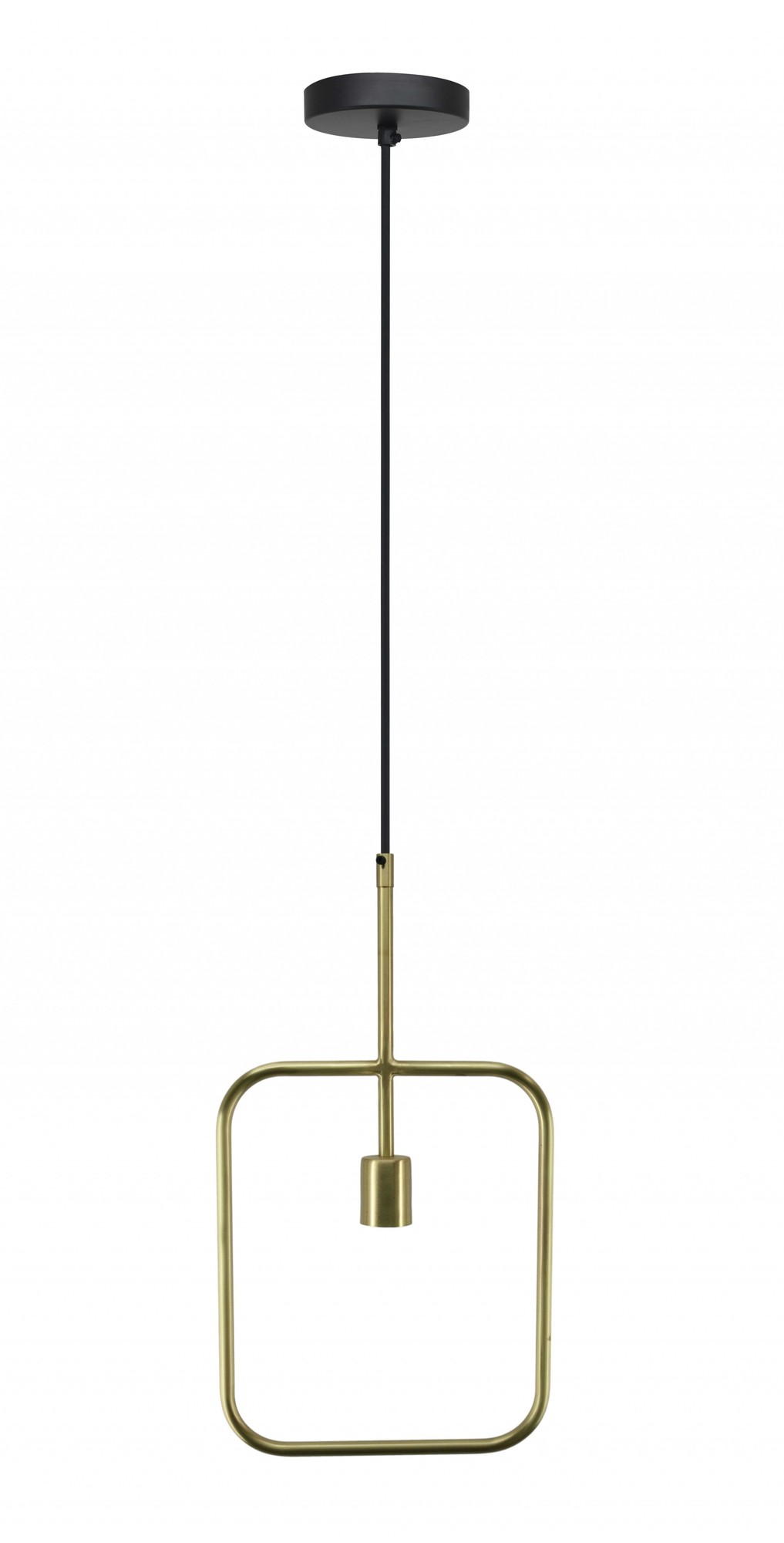 11" X 2" X 19" Matte Brass Iron Pendant Lamp