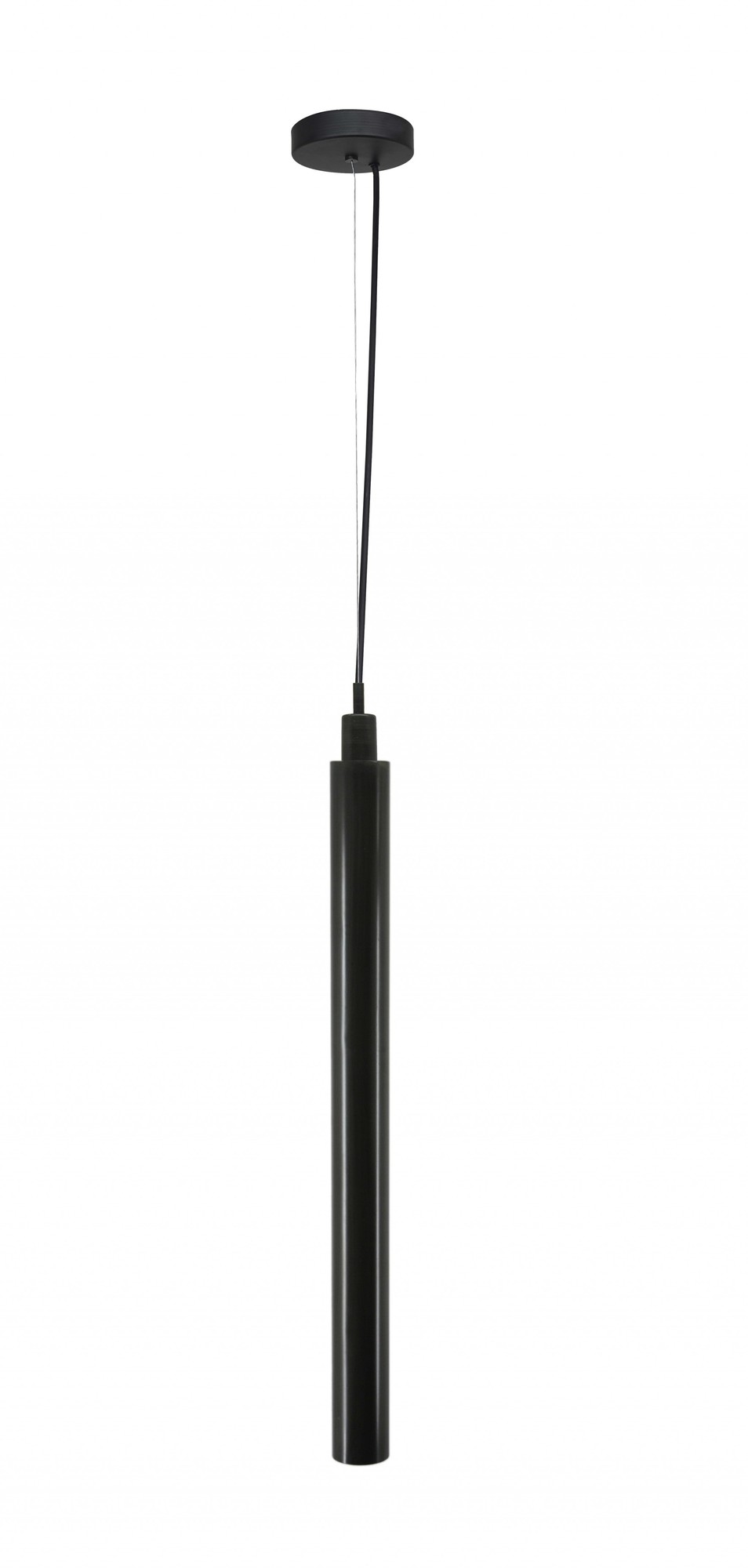 3" X 3" X 39" Black Galvanized Iron Pendant Lamp