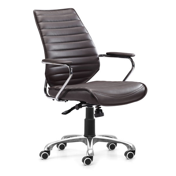 25" X 23.5" X 40.5" Esp Leatherette Low Back Office Chair