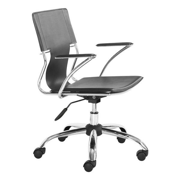 22" X 23" X 33" Black Leatherette Office Chair
