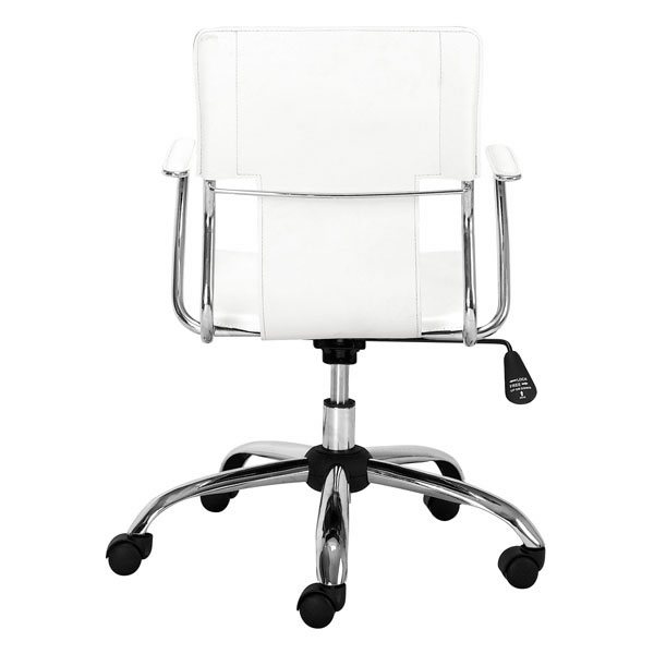 22" X 23" X 37" White Leatherette Office Chair