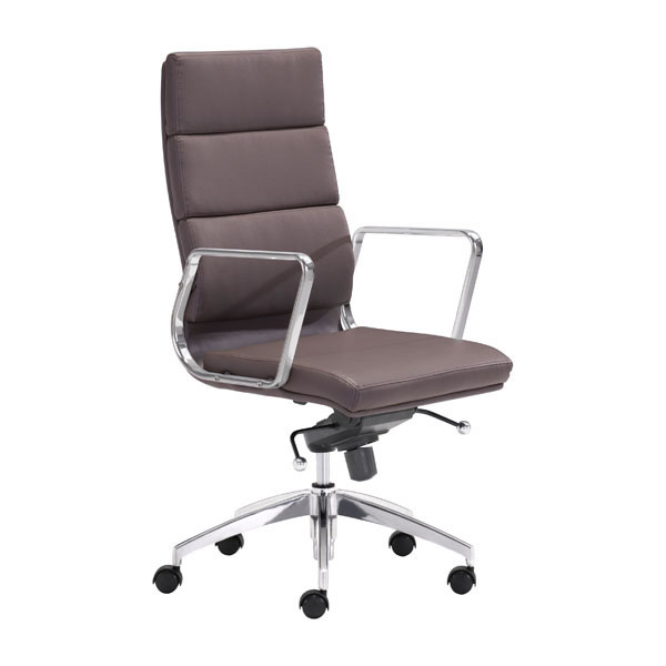 21" X 26" X 44.5" Espresso Leatherette High Back Office Chair