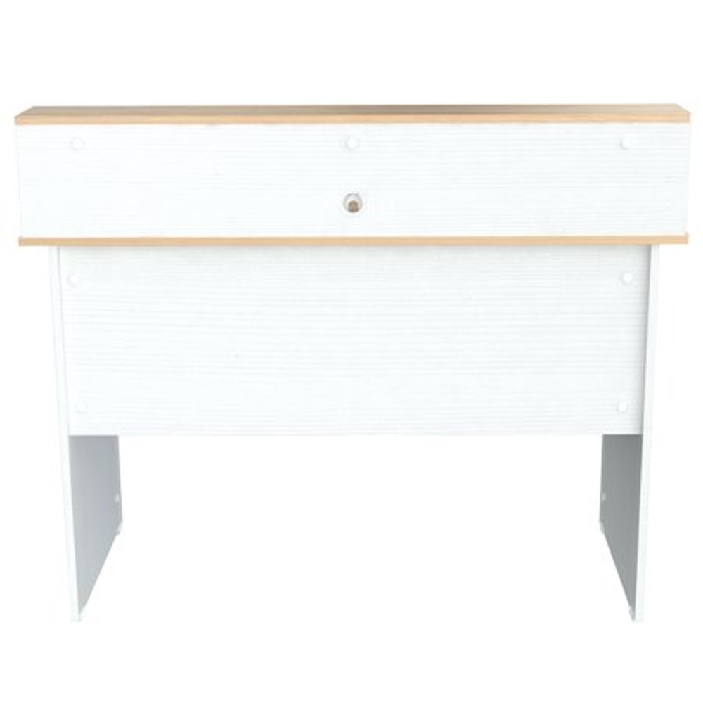 37.4" White Melamine and Engineered Wood Writing Desk