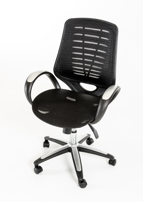 41" Black Plastic and Steel Office Chair