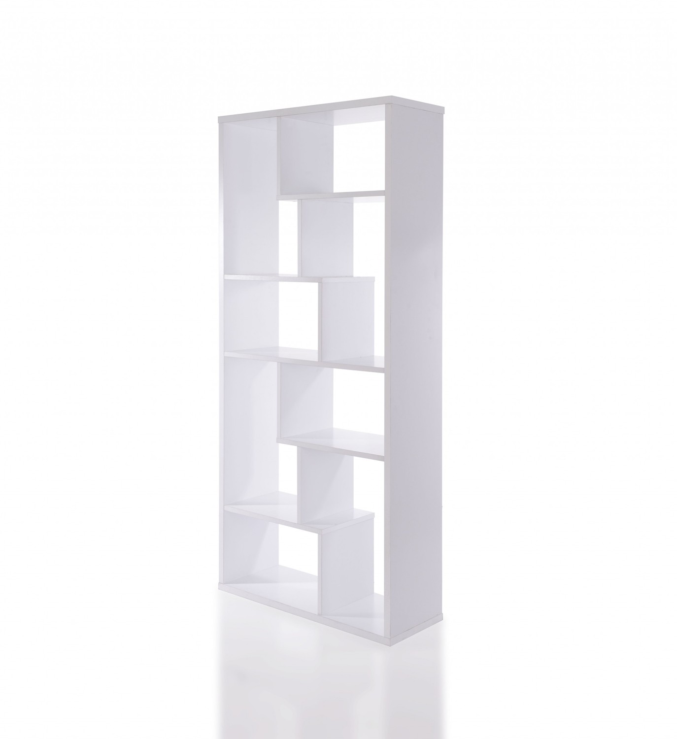 32" X 12" X 71" White Veneer Cube Bookcase
