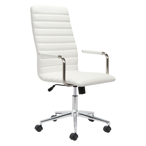 21.7" X 25.6" X 44.3" White Office Chair